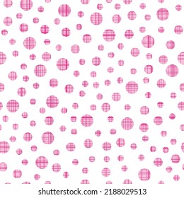 Pink striped polka dots vector repeat pattern design