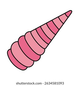 Pink striped spiral shape projects on white background design