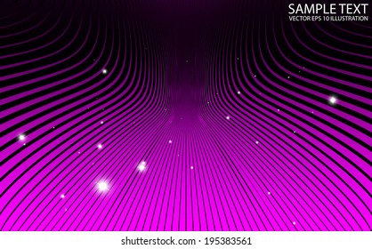 Pink striped surface and sparkles background illustration -  Vector pink lighted surface and glittering stars