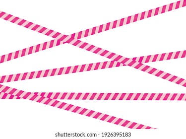 Pink striped tape. vector illustration