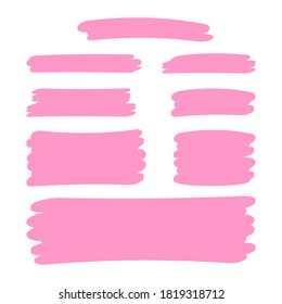 pink stripes brush paint for scribble marker, brushstroke painting pink pastel soft color, pink watercolor brush art, paintbrush pink strip paint