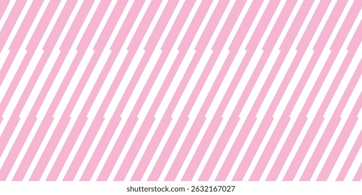 Pink stripes on white background. Striped diagonal pattern Vector illustration of Seamless background Christmas or winter theme Geometric pattern Background with slanted lines 