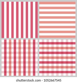 Pink Stripes Pattern. Vector Illustration. Beautiful Backgrounds for Baby Shower Event, Gifts, Wrapping Paper, Girl Room Decoration.