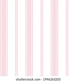 Pink stripes pattern vector for spring summer. Seamless herringbone textured vertical vector graphic background for cotton or linen dress, shirt, jacket, skirt, other modern fashion textile print.