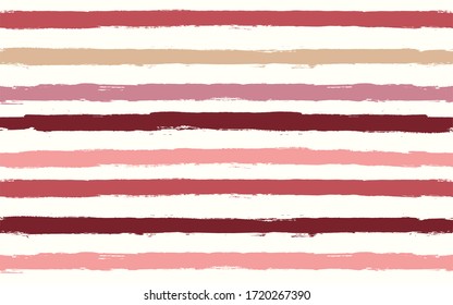 Pink stripes seamless pattern, girly nude pink striped background, Hand drawn pastel brush strokes. vector grunge stripes, watercolor line backdrop
