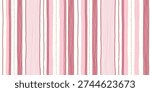Pink stripes vector pattern, cute hand drawn girly lines fabric print
