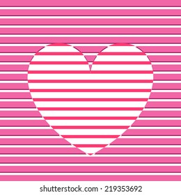 pink Stripped Heart pattern 