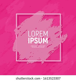 Pink strokes brush abstract banner. Fuchsia color. Vector illustration.