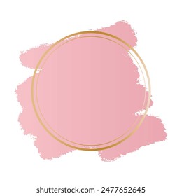 Pink strokes and gold round border