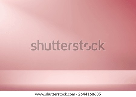 Pink studio background space for selling products on the website. Pink Background Empty Room Studio with table. Vector illustration.