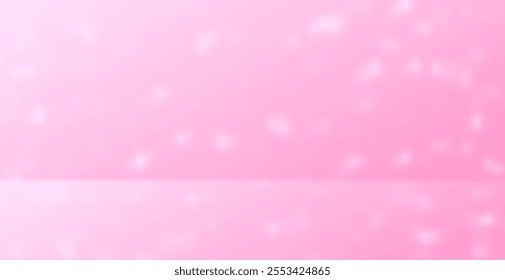 Pink Studio Background With Sunlight And Leaf Shadow. Minimalist. Vector Illustration. Abstract Valentine Wallpaper. Wall Backdrop