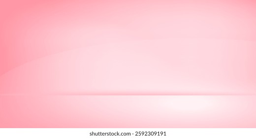 Pink studio room design concept. Light rose platform display background. Wall and floor surface backdrop for presentation, mockup template modern 