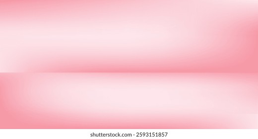 Pink studio room design concept. Light rose platform display background. Wall and floor surface backdrop for presentation, mockup template, product showcase. Soft smooth gradient wallpaper.