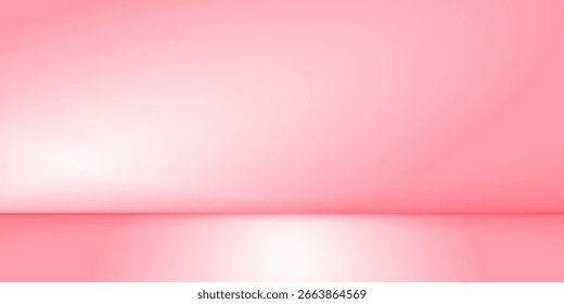 Concepto de diseño de sala de estudio rosa. Fondo de pantalla de plataforma rosa claro. Fondo de la pared y de la superficie del piso para la presentación, Plantilla de la maqueta, vitrina del producto. Suave Fondo de pantalla de gradiente suave.