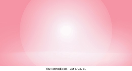 Pink studio room design concept. Light rose platform display background. Wall and floor surface backdrop for presentation, mockup template,  modern