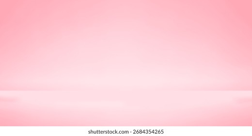 Concepto de diseño de sala de estudio rosa. Fondo de pantalla de plataforma rosa claro. Pared y fondo de la superficie del piso para la presentación, Plantilla de la maqueta, escaparate del producto. Vector eps 10