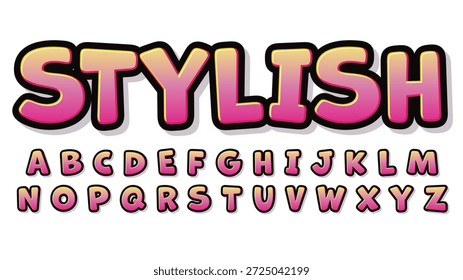 Rosa stylischer Pop-Text-Effekt