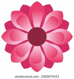 Pink stylized flower perfect for backgrounds, greeting cards, invitations, social media posts, and floralthemed designs in need of a touch of elegance.	