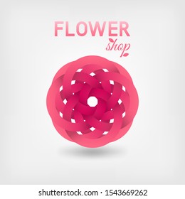 Pink stylized flower of ribbons