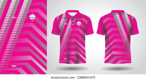 pink sublimation polo sport jersey design