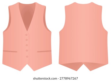Pink suit vest. vector illustration