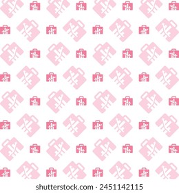 Pink suitcase glorious trendy multicolor repeating pattern vector illustration design
