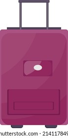 Maleta rosa, ilustración, vector sobre un fondo blanco.