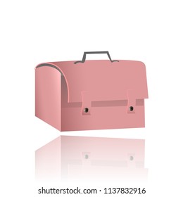 Pink suitcase isolated on white background
