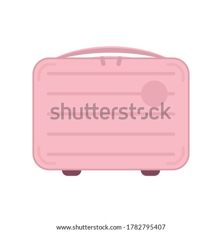 Pink Suitcase, Modern Suit Case Carrier, Luggage Travel Vacation Bag Vector Illustration Background