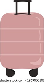 Pink suitcase Vector illustration Isolated on white background Design element