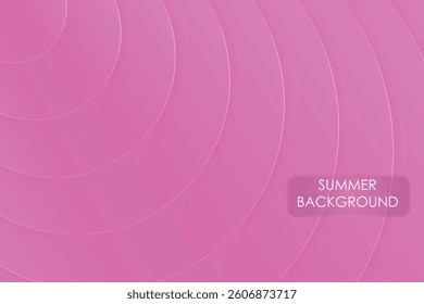Pink Summer Background with Abstract Geometric Circle Design