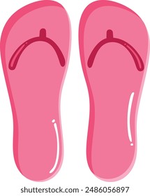 Pink summer beach flip flops