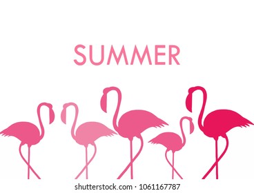 Pink summer flamingo background.
