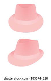 Pink summer hat. vector illustration
