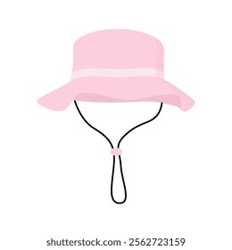 Pink sun hat with chin strap