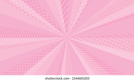 pink sunburst background  with dots and stripes