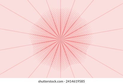 Pink Sunburst, Concentric Lines Background Illustration