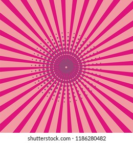 Pink sunburst with halftone