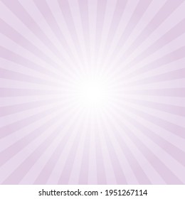 Pink sunburst with light flare in the center vector background. Light pink sunburst background. Background design for various purposes. 