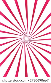 Pink sunburst pattern on white background