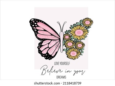 pink sunflower vector art design hand drawn