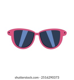Pink sunglasses with black and blue lenses. trendy accessory for summer fashion with a pop of color and unique style