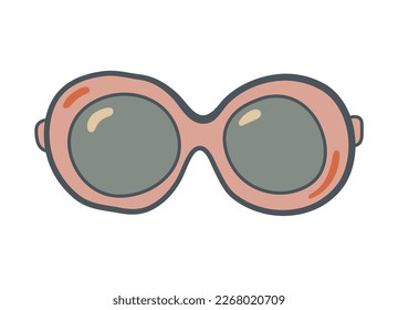 Gafas de sol rosas linda ilustración vectorial. Gafas aisladas sobre fondo blanco. Clipart. Ilustración del vector