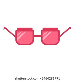 pink sunglasses with reflection for fashion or sun protection. illustration of glasses to complement your design