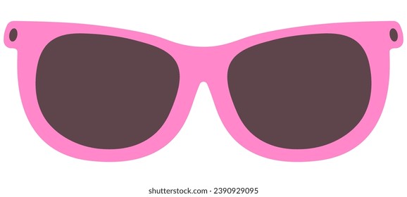 Icono vector gafas de sol rosadas aislado en fondo blanco.