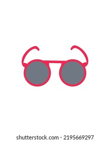 pink sunglasses vector - summer vector. 