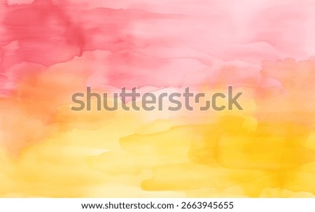 Pink sunset with soft shades of yellow vector background. Watercolor dreamy atmosphere backdrop. Tranquility and beauty, for various design projects, invitations, social media graphics, and websites