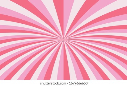 Pink sunshine background vector. Abstract sunburst wallpaper for business website. banner social media advertising. colorful rainbow. sweet candy