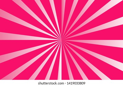 Pink sunshine colorful vector background. Abstract sunburst design wallpaper for template business social media advertising.