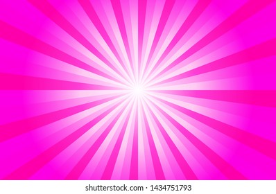Pink sunshine colorful vector background. Abstract sunburst design wallpaper for template banner business social media advertising. cartoon backdrop. pink sunlight